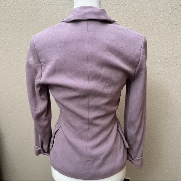 Vintage Y2K Zelda Lavender Purple Studded Blazer Office Siren Fitted 6 Small - Picture 4 of 8